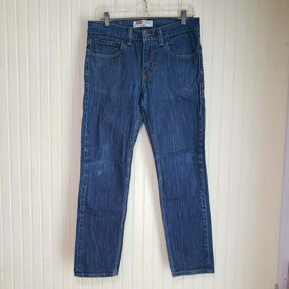 Levis 511 Jeans Mens 31x30 Blue Slim Fit Skinny Stretch Denim Pants Medium Wash